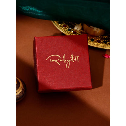 Ruby Raang Studio Green Brass Gold Plated Kundan Maang Tikka