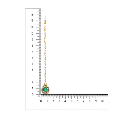 Ruby Raang Studio Green Brass Gold Plated Kundan Maang Tikka