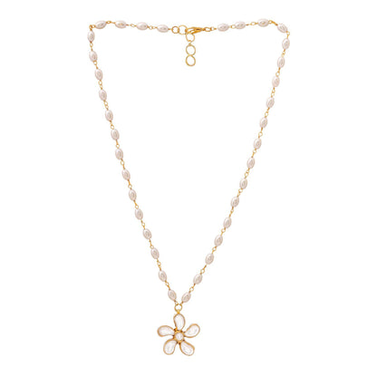 Ruby Raang Studio White Brass Gold Plated Kundan Necklace