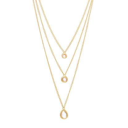 Ruby Raang Studio White Brass Gold Plated Kundan Necklace