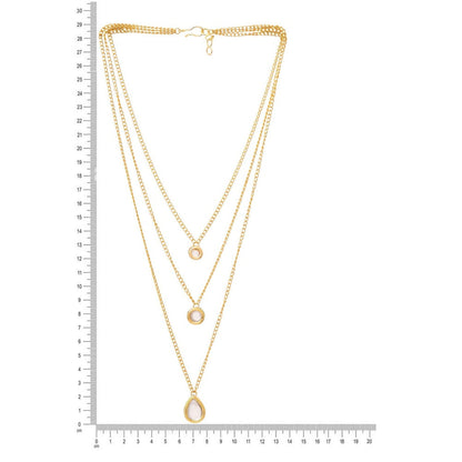 Ruby Raang Studio White Brass Gold Plated Kundan Necklace