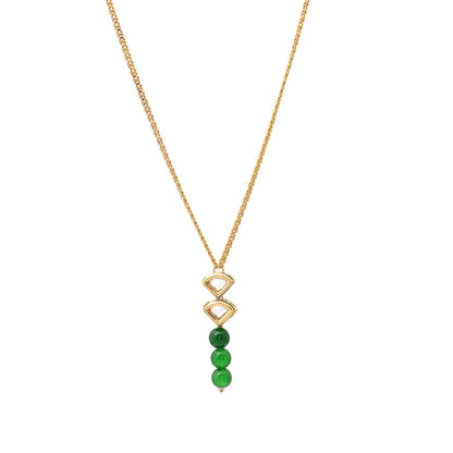 Ruby Raang Studio Green Brass Gold Plated Kundan Necklace