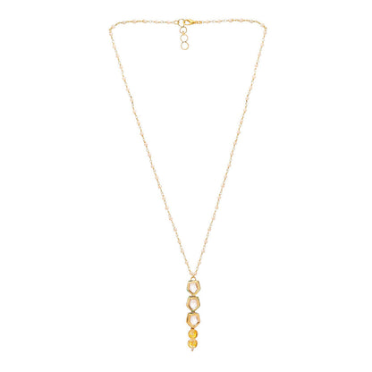 Ruby Raang Studio Yellow Brass Gold Plated Kundan Necklace