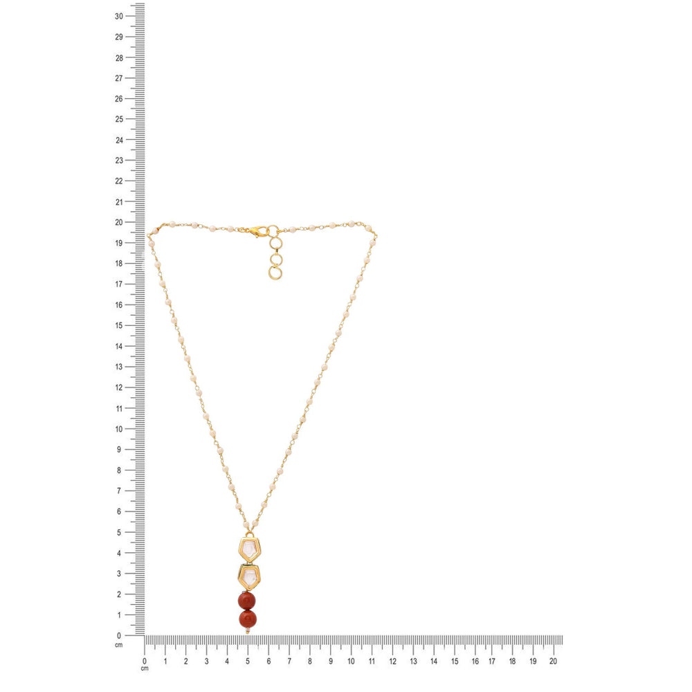 Ruby Raang Studio Red Brass Gold Plated Kundan Necklace