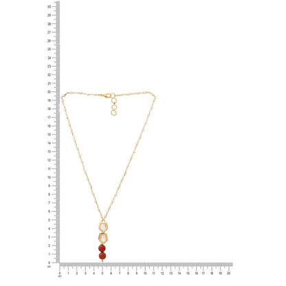 Ruby Raang Studio Red Brass Gold Plated Kundan Necklace