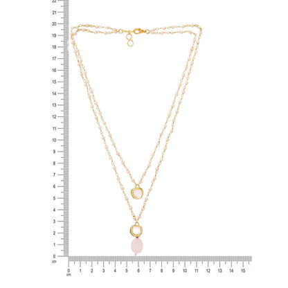 Ruby Raang Studio Pink Brass Gold Plated Kundan Necklace