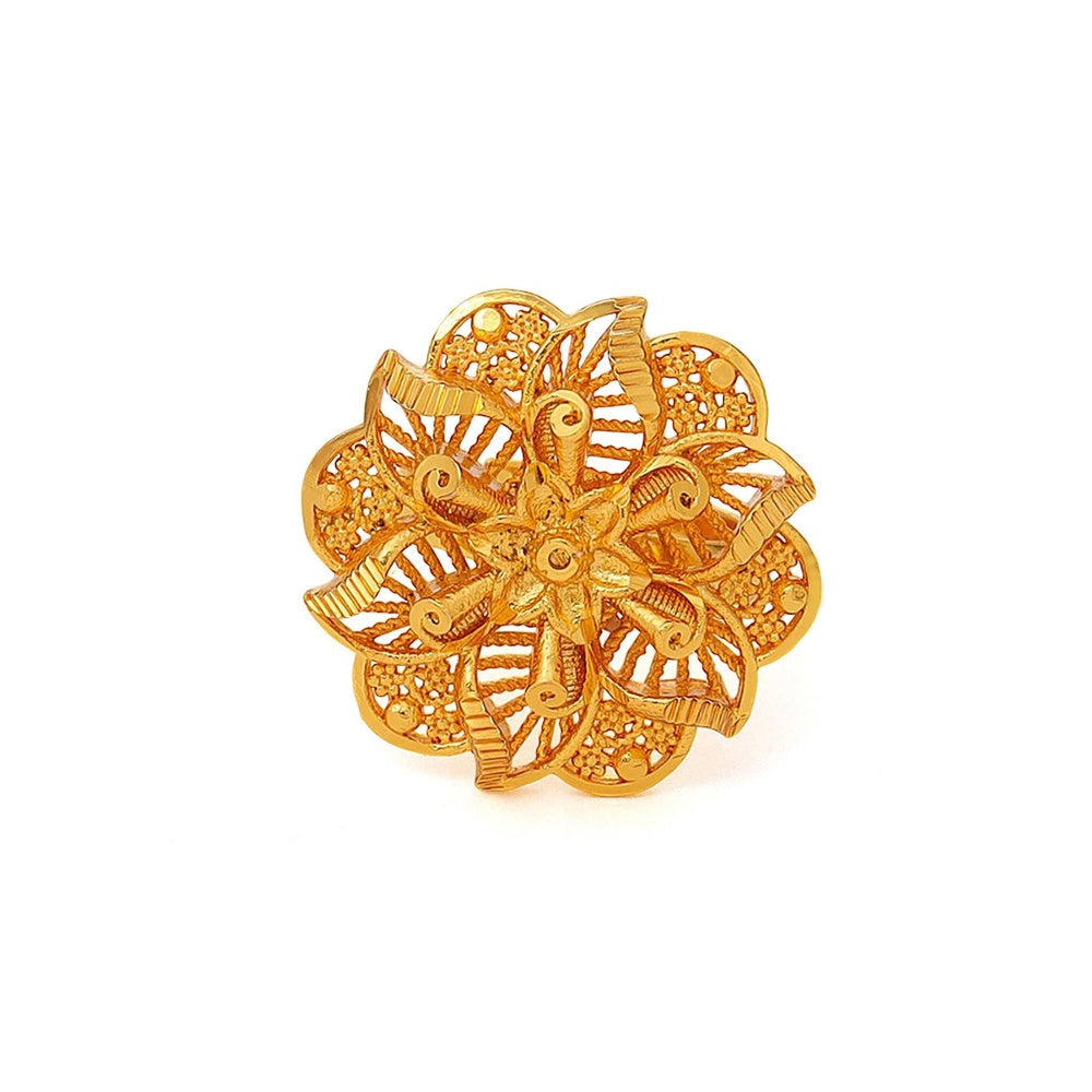 Ruby Raang Studio Gold Brass Gold Plated Statement Ring