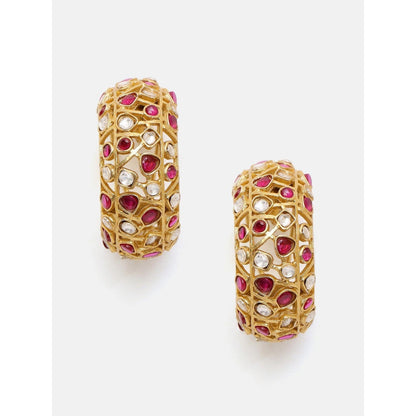 Ruby Raang Studio Round Kundan Hoop Earrings