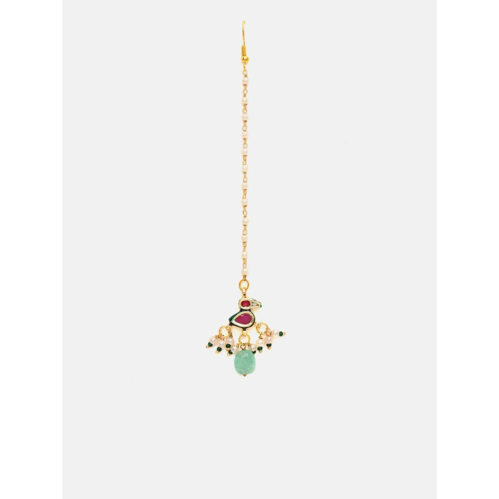 Ruby Raang Studio Multi Kundan Maang Tikka