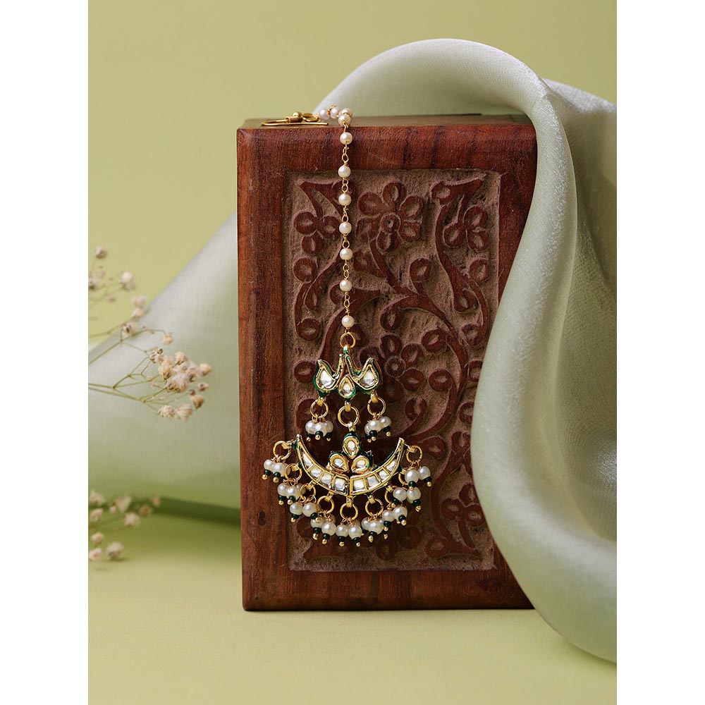 Ruby Raang Studio Kundan Maang Tikka