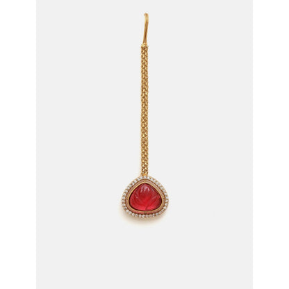 Ruby Raang Studio Stone Kundan Maang Tikka