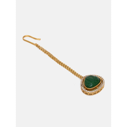 Ruby Raang Studio Stone Kundan Maang Tikka