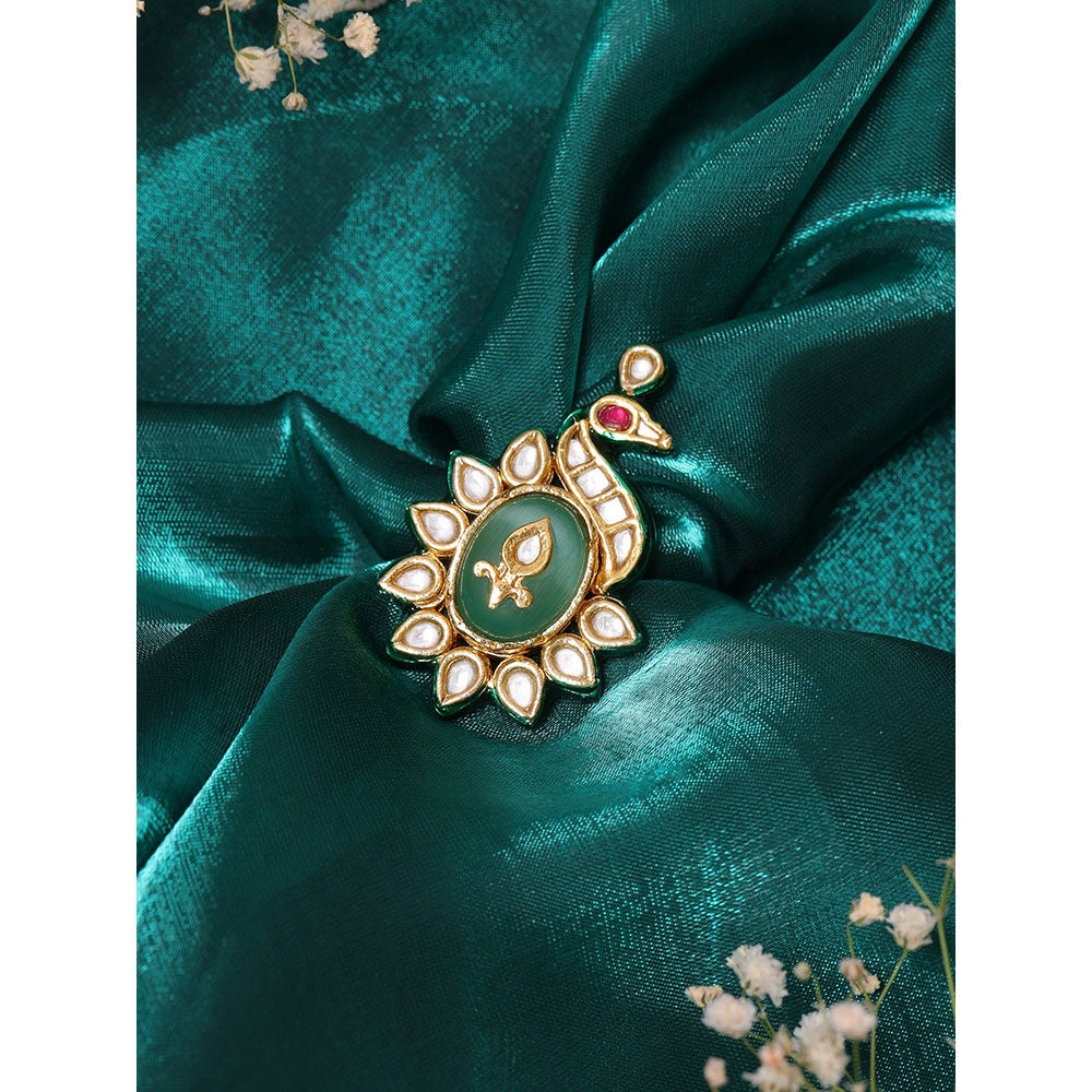 Ruby Raang Studio Birdie Kundan Ring