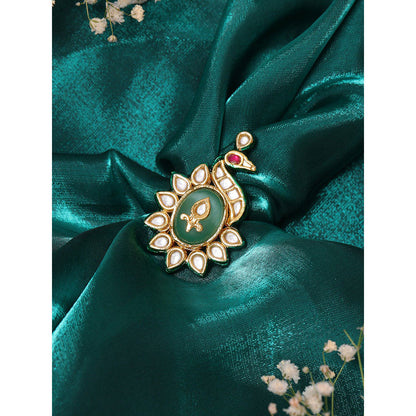 Ruby Raang Studio Birdie Kundan Ring