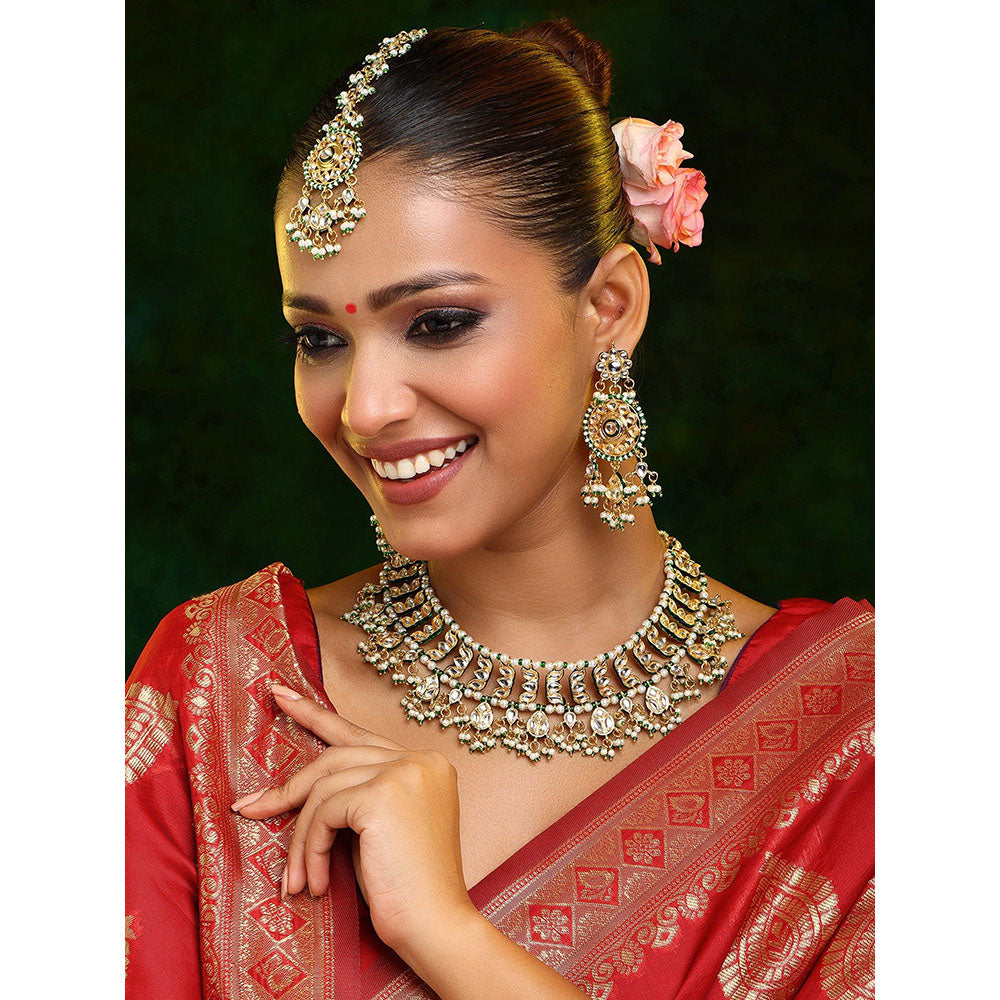 Ruby Raang Studio Kundan Collar Jewellery Set