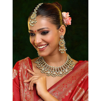 Ruby Raang Studio Kundan Collar Jewellery Set