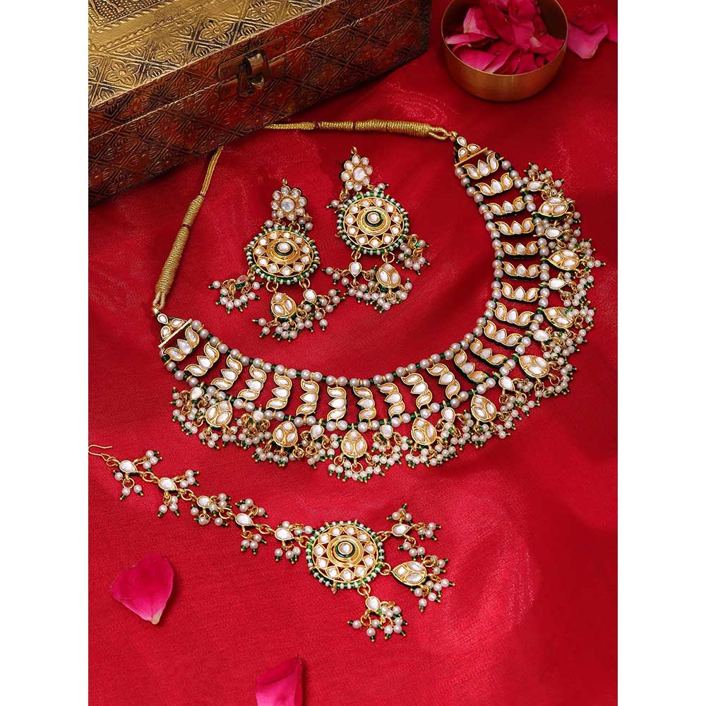 Ruby Raang Studio Kundan Collar Jewellery Set