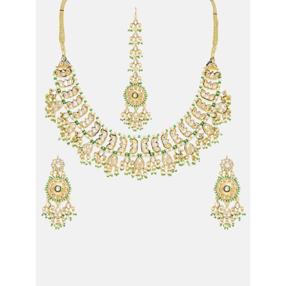 Ruby Raang Studio Kundan Collar Jewellery Set