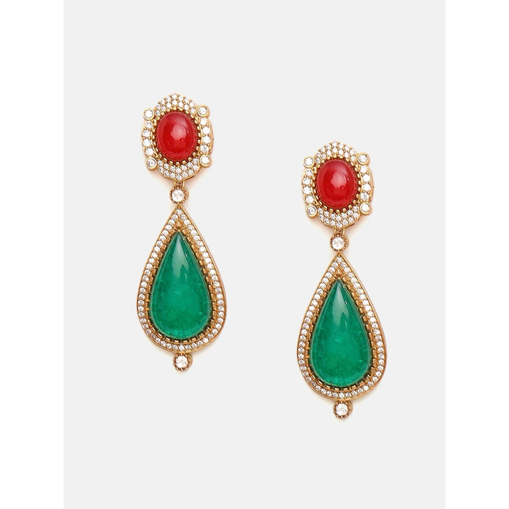 Ruby Raang Studio Multi Maharani Kundan and Stonework Jewellery Set