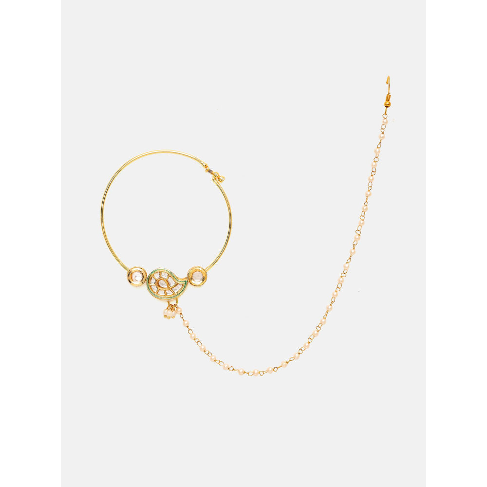 Ruby Raang Studio Traditional Kundan Maharani Nose Ring