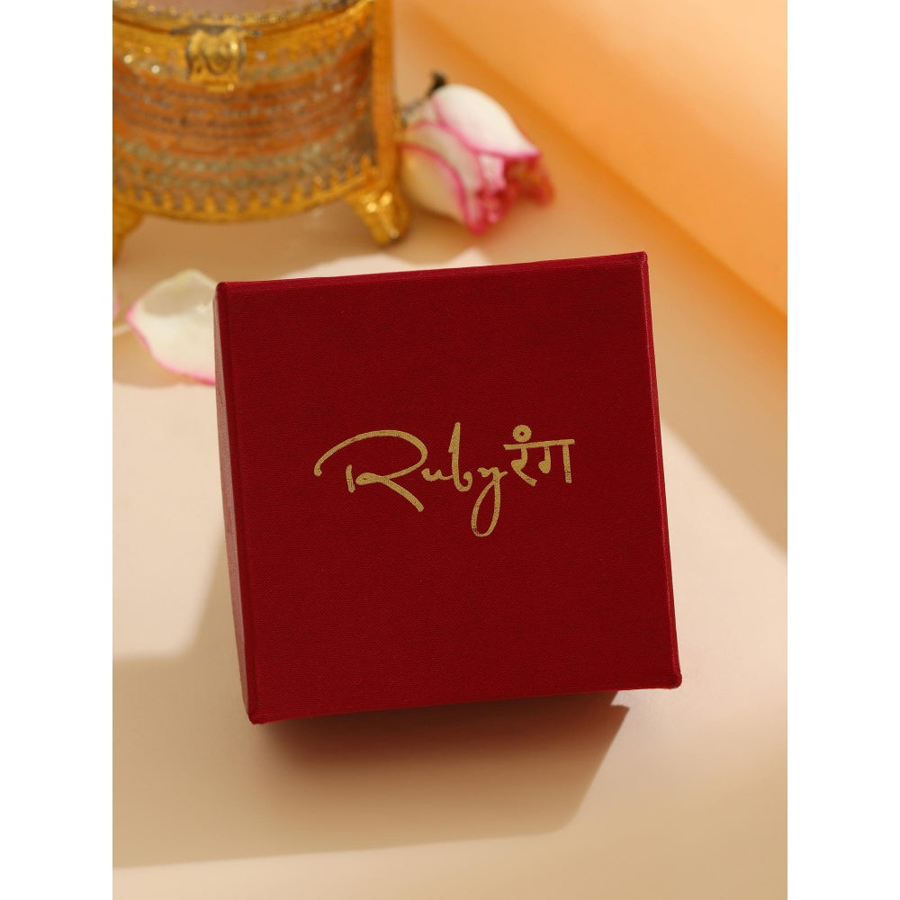 Ruby Raang Studio White Floral Kundan Beads Kada
