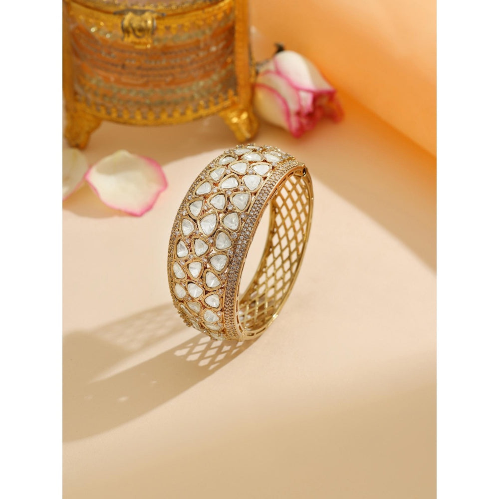 Ruby Raang Studio White Kundan and Stone Studded Kada