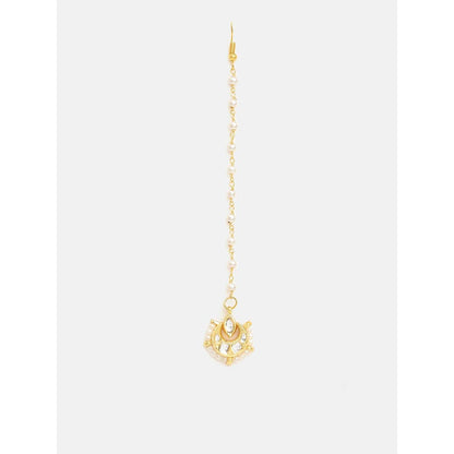 Ruby Raang Studio Kundan Maang Tikka with Earrings