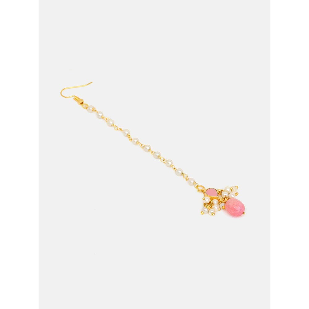 Ruby Raang Studio Mannat Maang Tikka With Pair Of Earrings