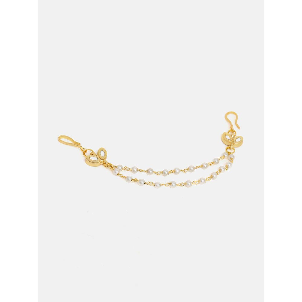 Ruby Raang Studio Pearl Kundan Hair Pin