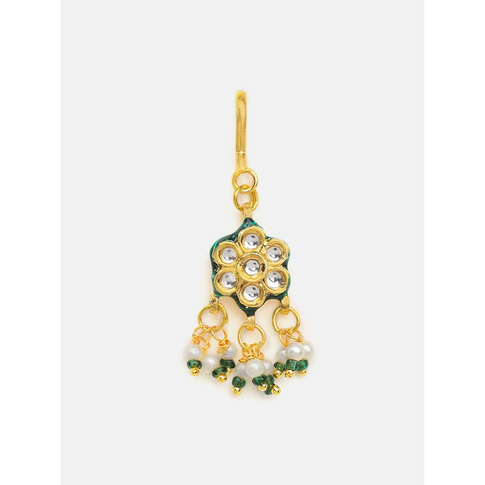 Ruby Raang Studio Hair Flower Kundan Pearl Hair Pin