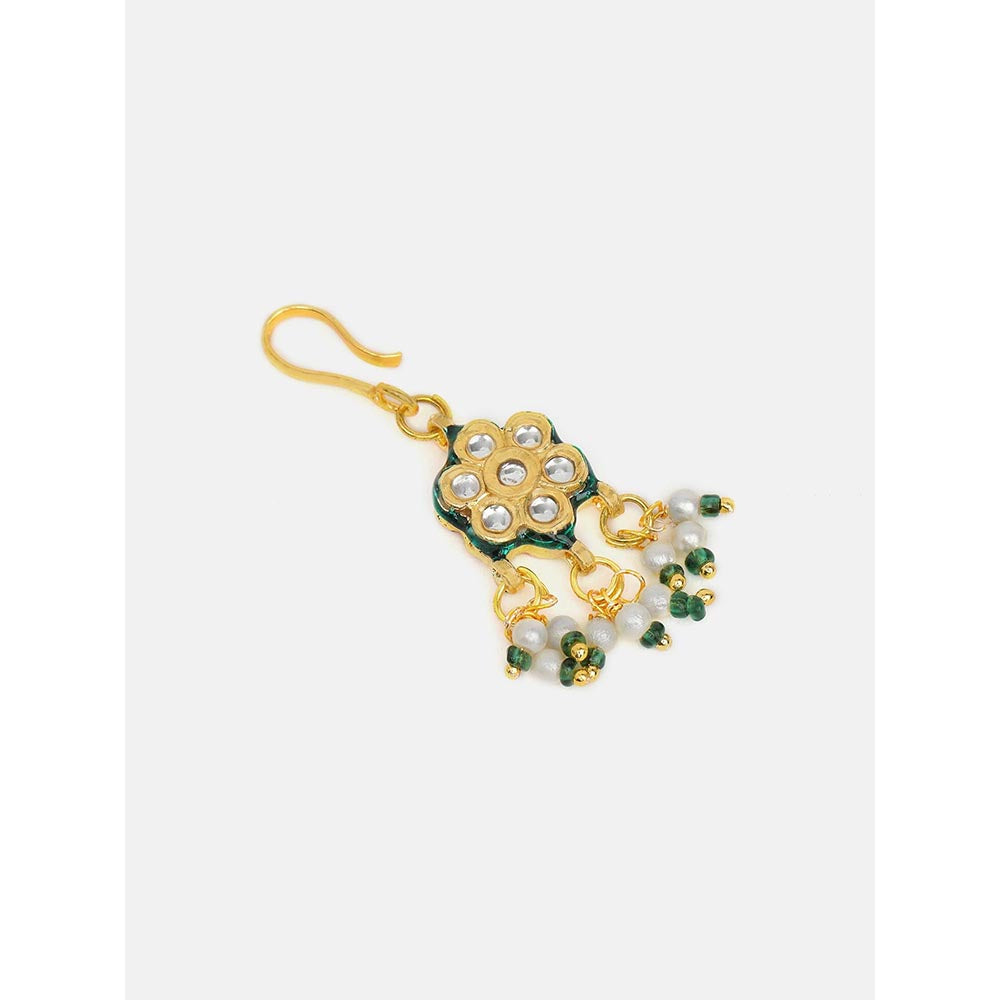 Ruby Raang Studio Hair Flower Kundan Pearl Hair Pin