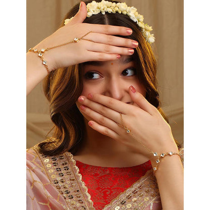 Ruby Raang Studio Kundan Hand Harness