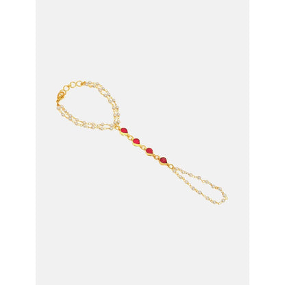 Ruby Raang Studio Mannat Pearl Kundan Hand Harness