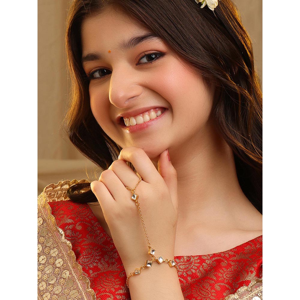 Ruby Raang Studio Noor Minimal Gold Hand Harness