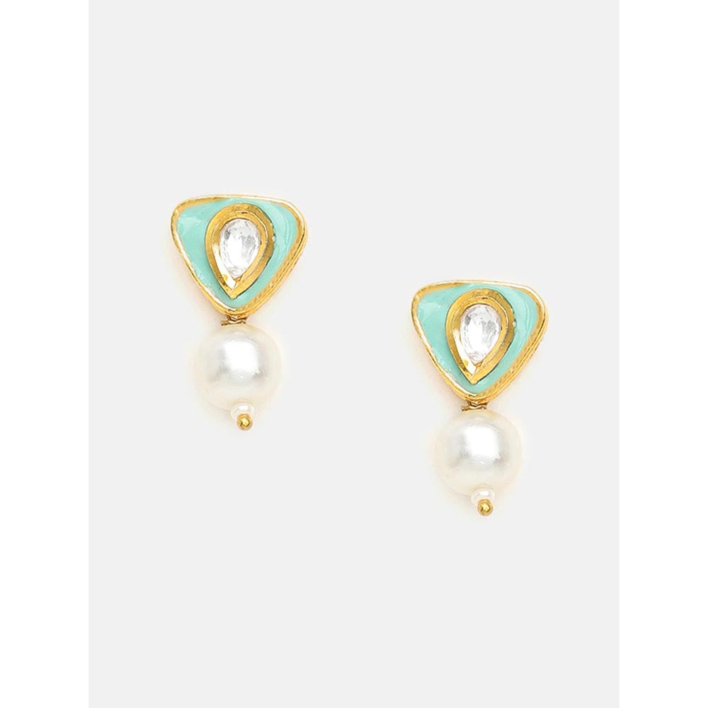 Ruby Raang Studio Ruhani Pearl Kundan Necklace with Earrings