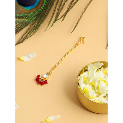 Ruby Raang Studio Raat Raani Pearl Kundan Maang Tikka