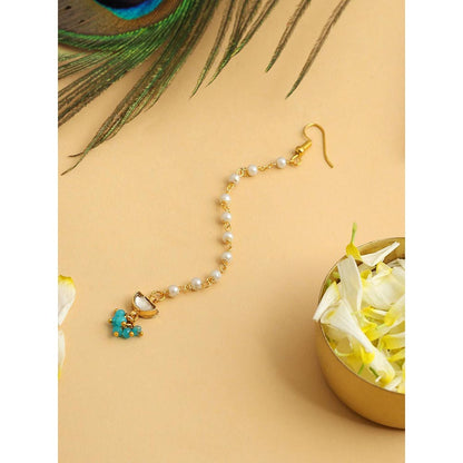 Ruby Raang Studio Festive Green And Gold Maang Tikka