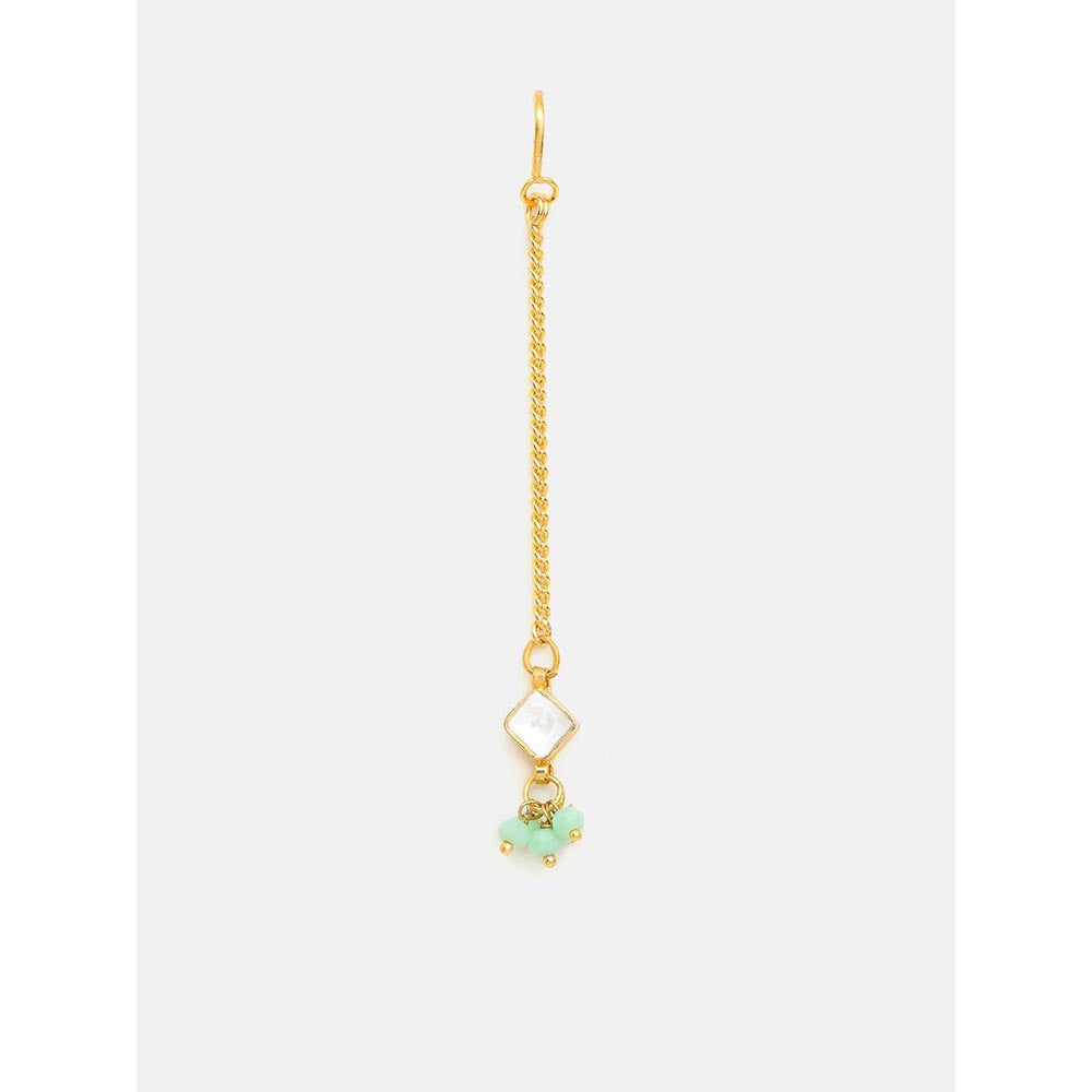 Ruby Raang Studio Green Kundan Maang Tikka