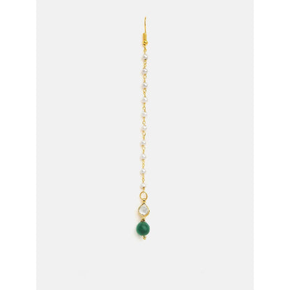 Ruby Raang Studio Green Drop Maang Tikka