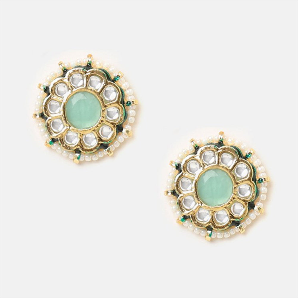 Ruby Raang Studio Multi-Color Kundan Necklace with Earrings