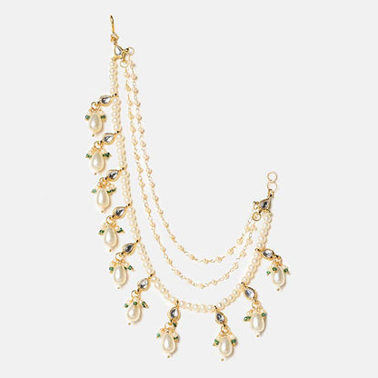 Ruby Raang Studio Rajkumari Kundan Ear Chain