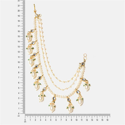 Ruby Raang Studio Rajkumari Kundan Ear Chain