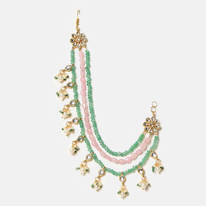 Ruby Raang Studio Multi-Color Gulnar Kundan Ear Chain