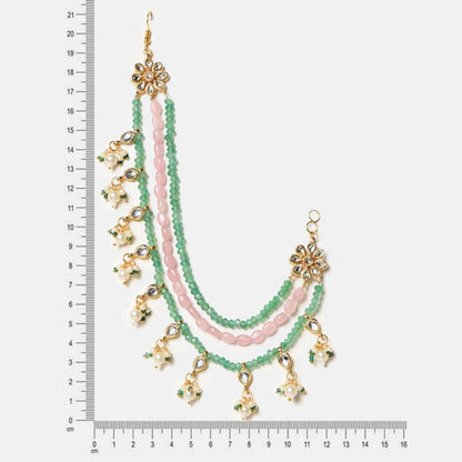 Ruby Raang Studio Multi-Color Gulnar Kundan Ear Chain