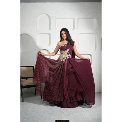 Ruhm Burgundy Elegance Gown