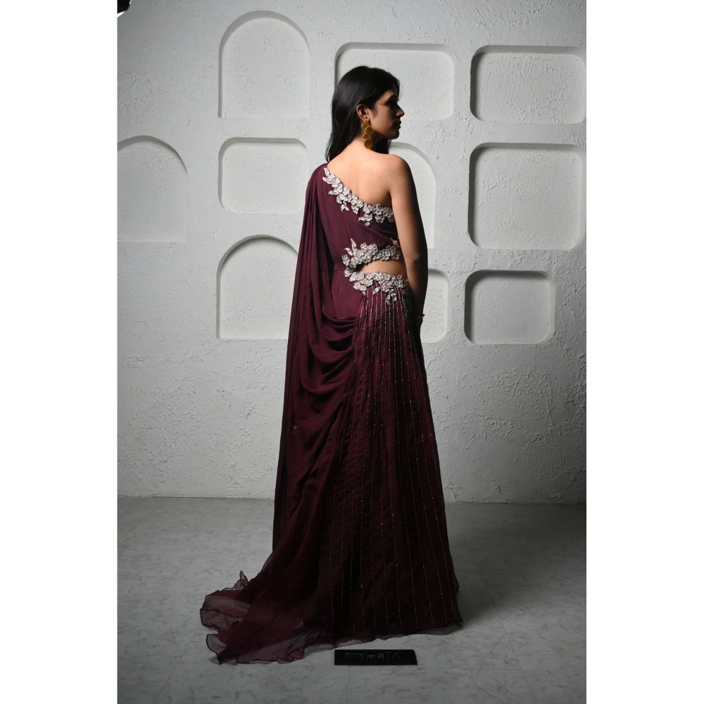 Ruhm Burgundy Elegance Gown