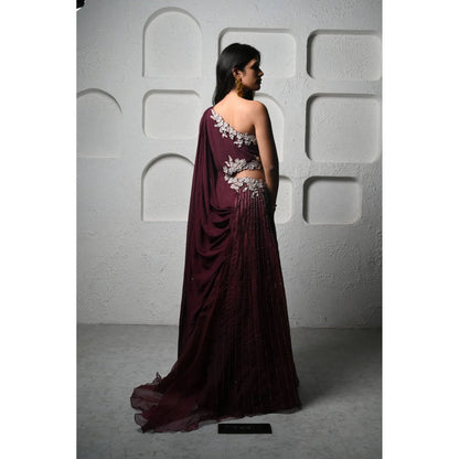 Ruhm Burgundy Elegance Gown