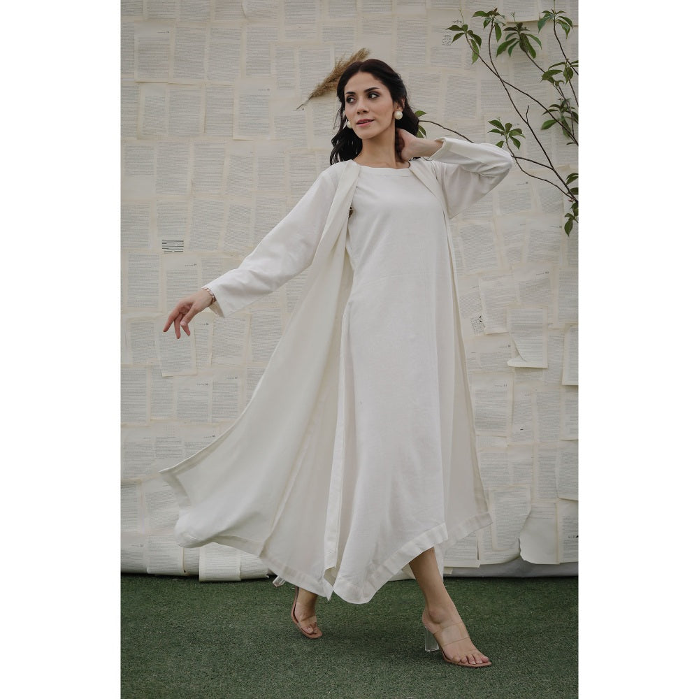 Ruhm White Elira Dress with Jacket (Set of 2)