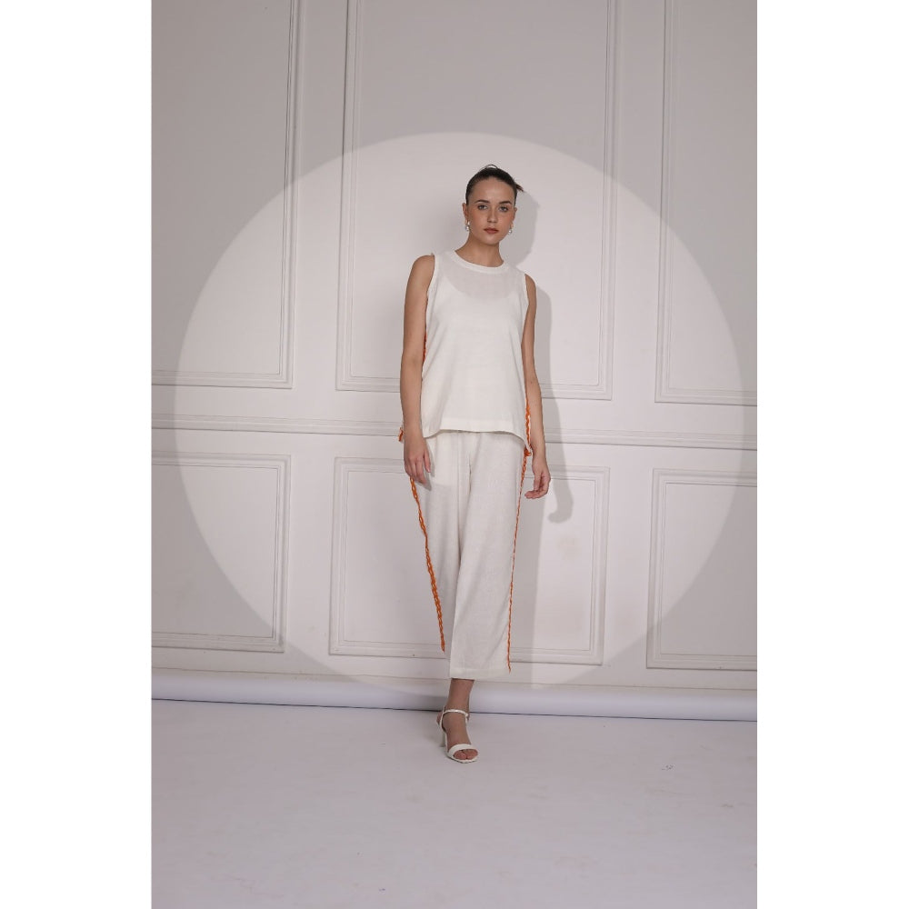 Ruhm White Women Co-Ord (Set of 2)