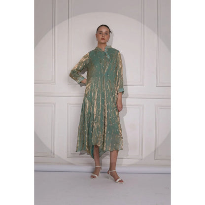 Ruhm Celadon Long Dress for Card Parties